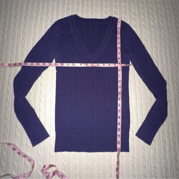 y2k v neck cable knit sweater - Picture 3 of 6